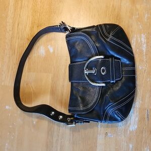 Coach small black leather hobo bag C063-10316